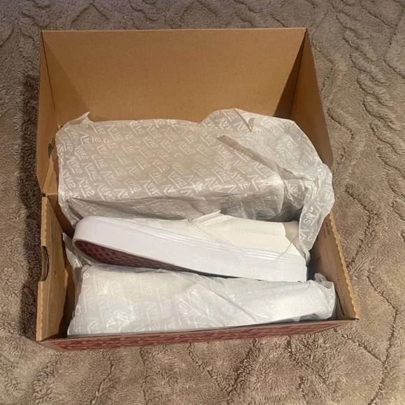 Vans Classic White Canvas Slip-Ons - Picture 2 of 5